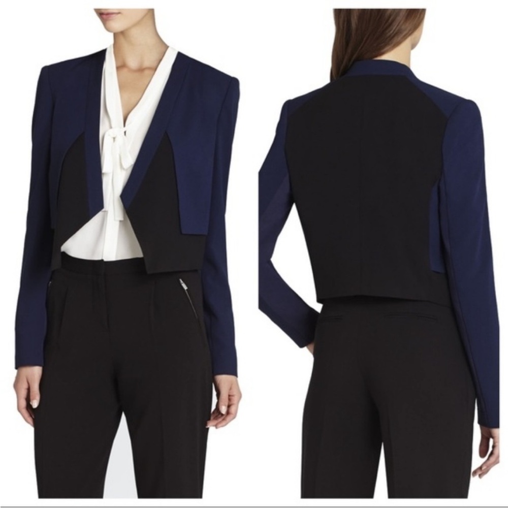 BCBGMaxAzria Linden Color Block Cropped Blazer